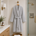 MintnGrey Luxury Cotton Bath Robe - Light Grey