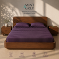 MintnGrey Luxury Self Striped Cotton 250 thread count | Purple
