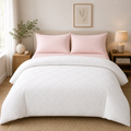 MintnGrey Luxury Cross Design Duvet Cover - White