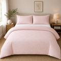MintnGrey Luxury Cross Design Duvet Cover - Light Pink