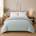 MintnGrey Luxury Cross Design Duvet Cover - Duck Egg