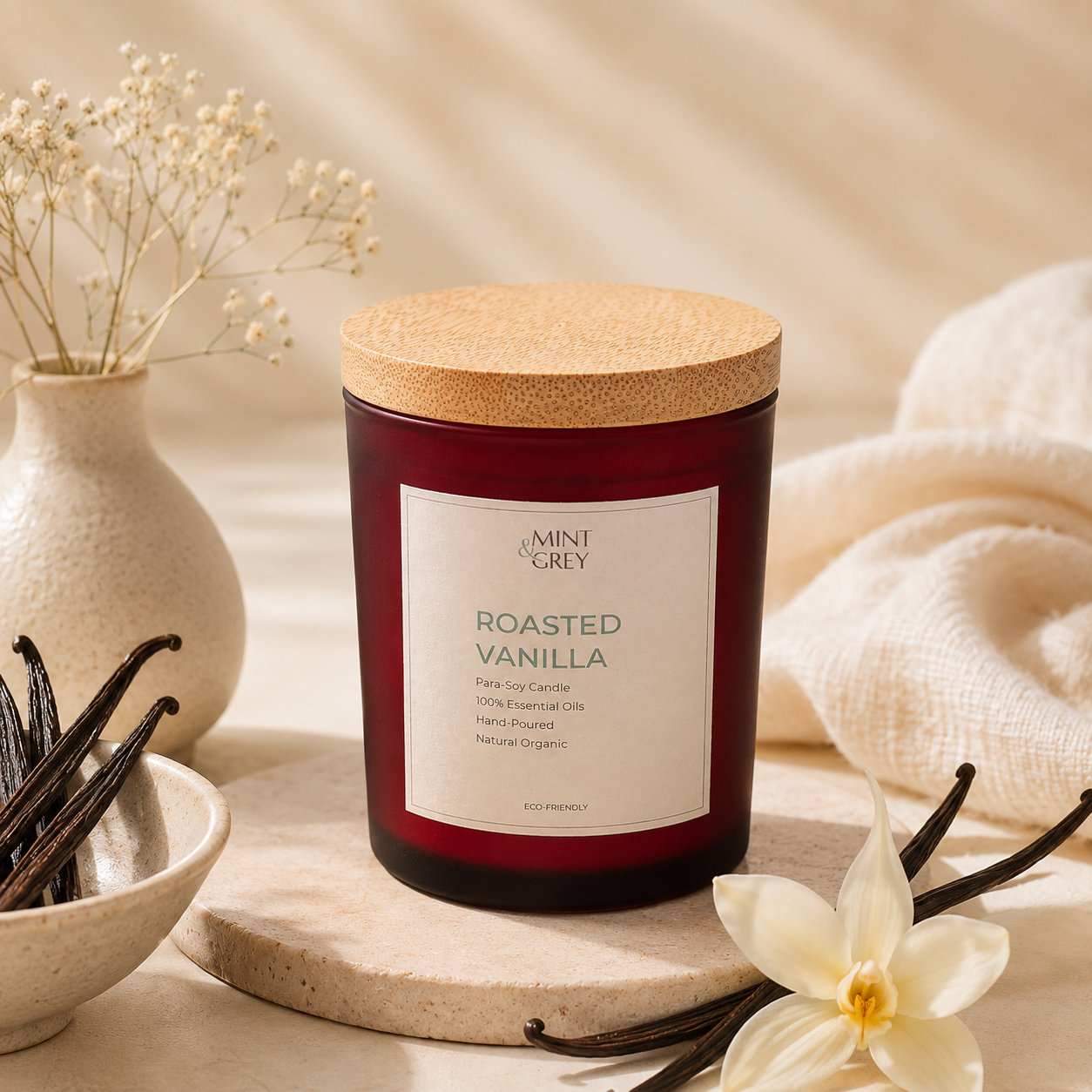 Mintngrey Scented Candle 8 oz | Roasted Vanila