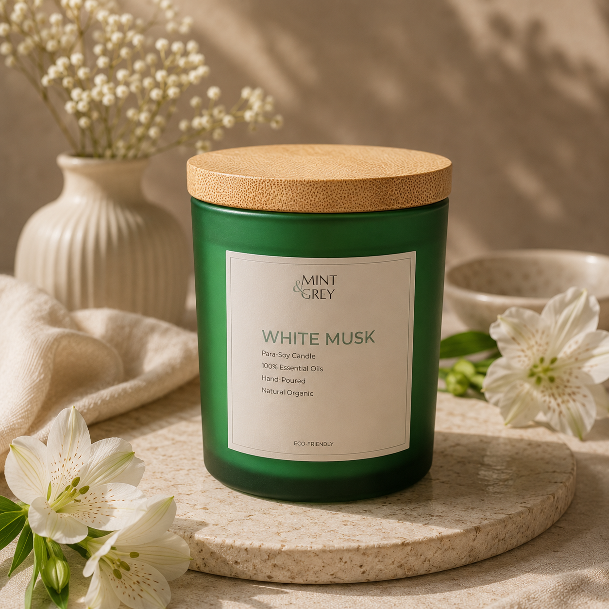 Mintngrey Scented Candle 8 oz | White Musk