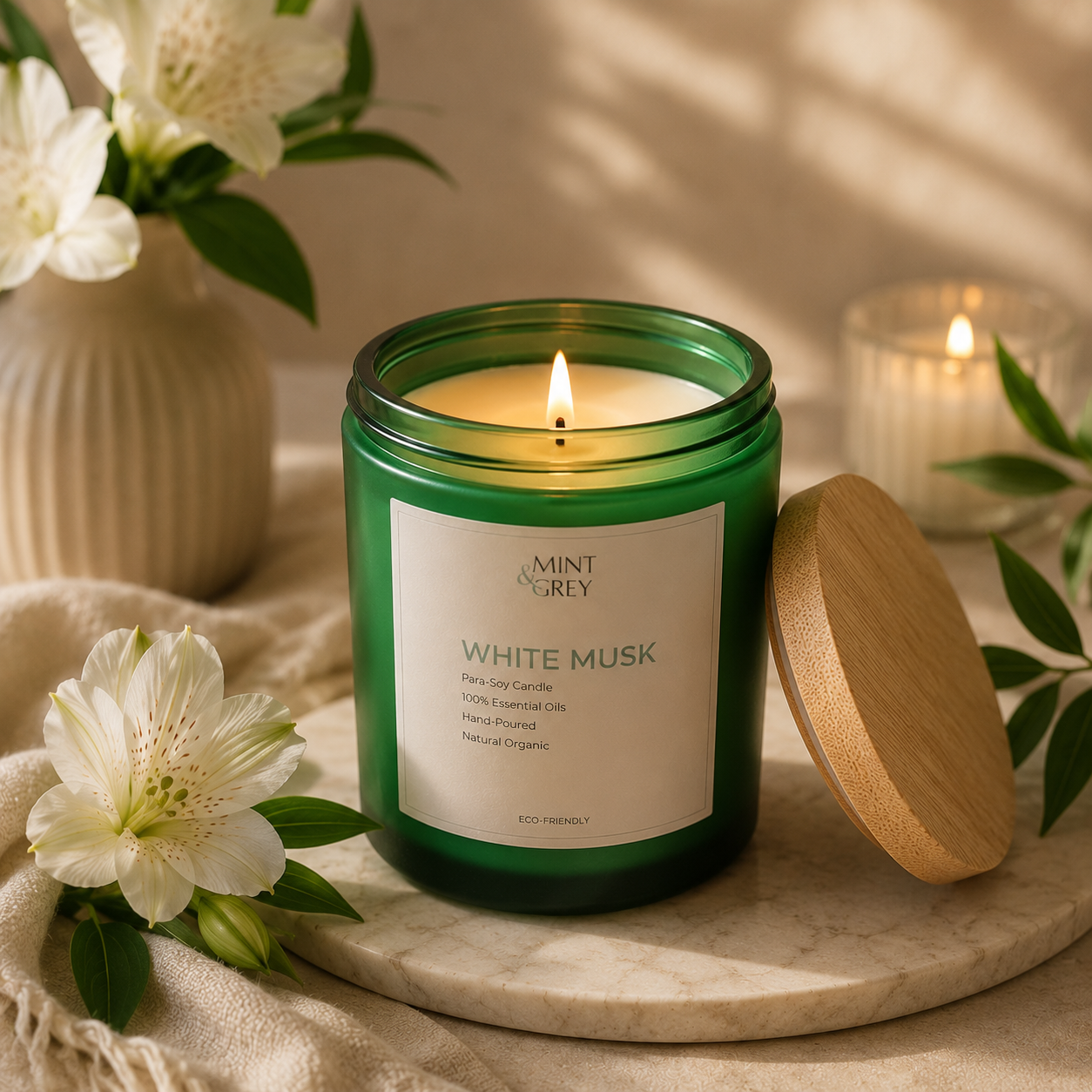 Mintngrey Scented Candle 8 oz | White Musk