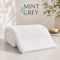 MintnGrey Luxury Cotton Bath Sheet 550 GSM | White