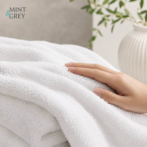 MintnGrey Luxury Cotton Bath Sheet 550 GSM | White