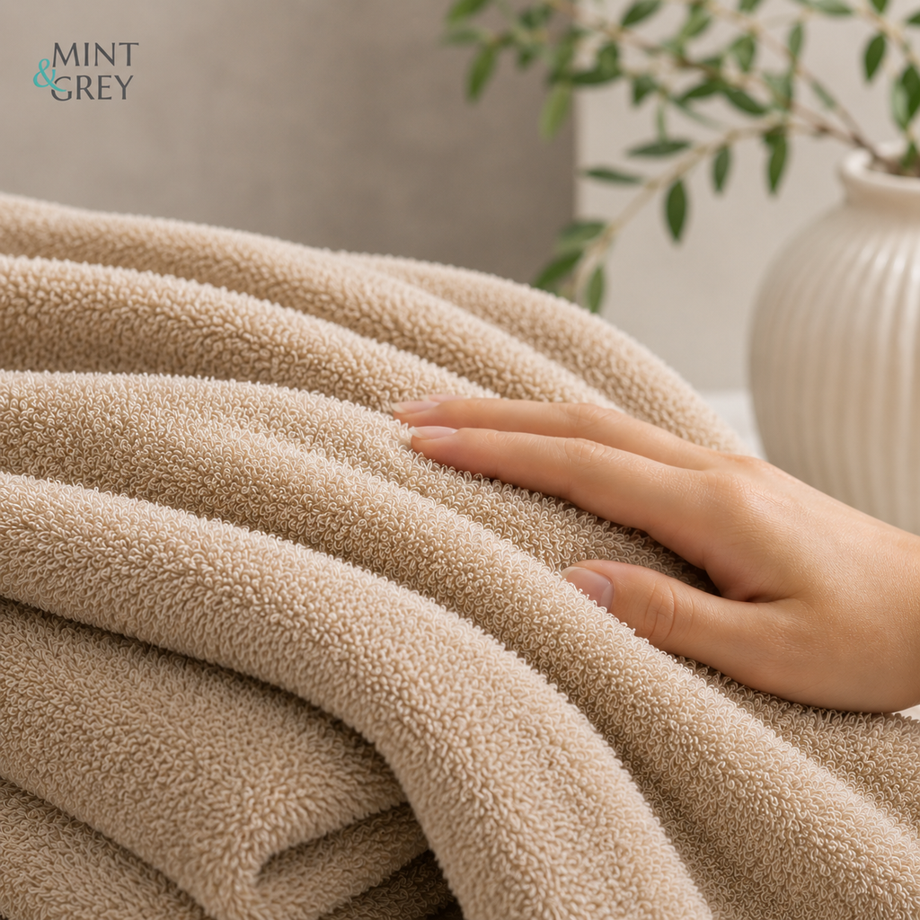 MintnGrey Luxury Cotton Bath Sheet 550 GSM | Beige