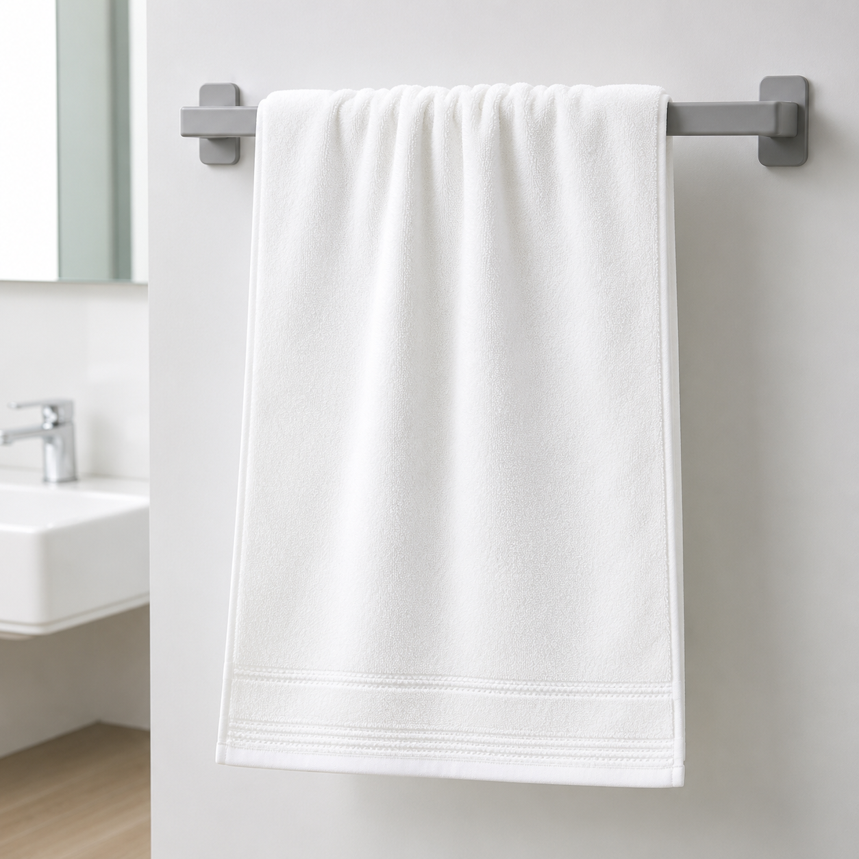 MintnGrey Luxury Cotton Towel 550 GSM | White