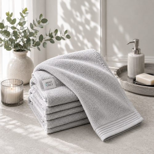 MintnGrey Luxury Cotton Bath Sheet 550 GSM | Light Grey