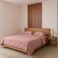 MintnGrey Luxury Dusty Pink Microfibre Double Bed Sheet Set