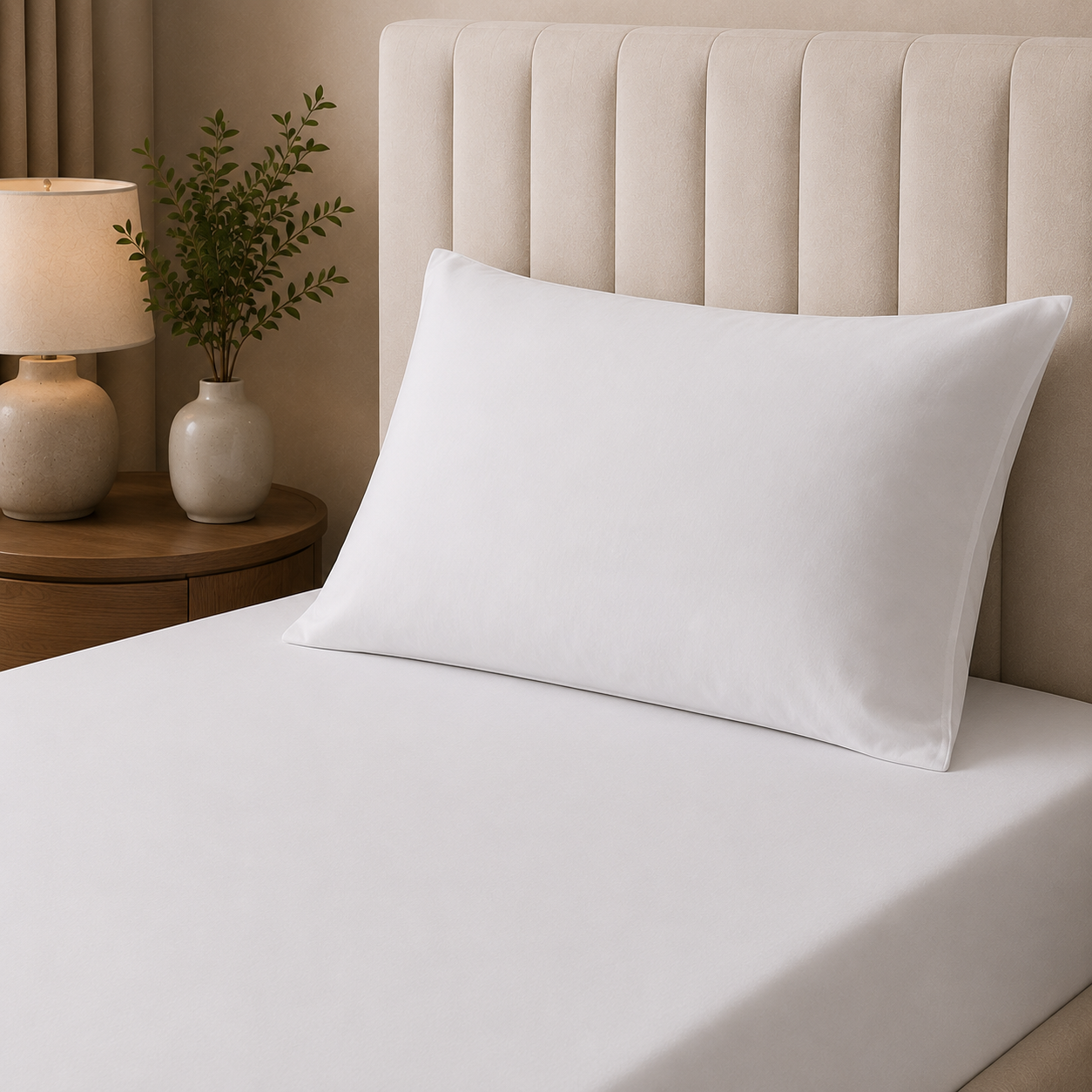 MintnGrey Luxury Cotton satin 150 Thread Count bed sheet Single - White