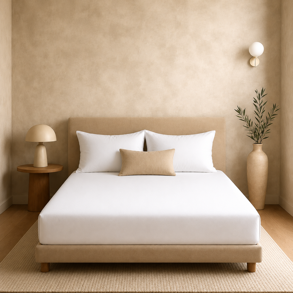 MintnGrey Microfibre Bedsheet - White