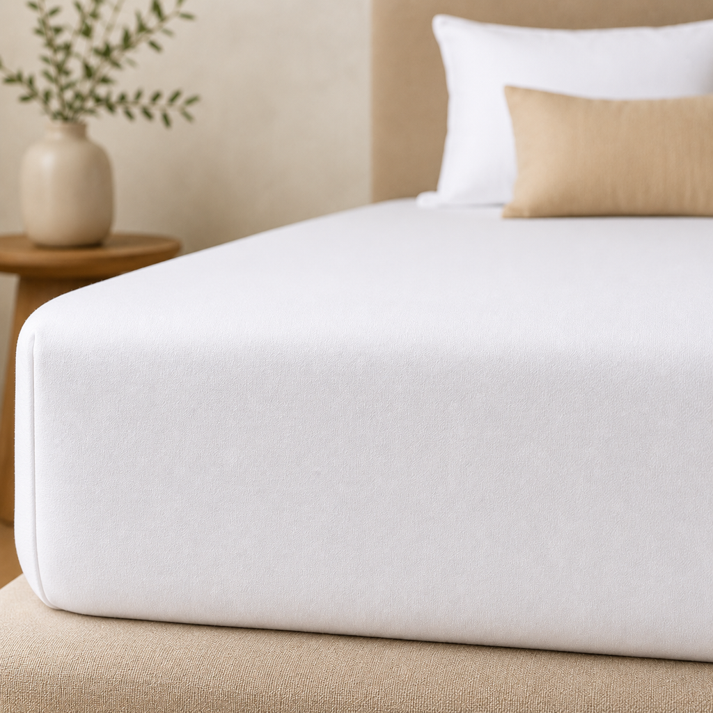 MintnGrey Microfibre Bedsheet - White