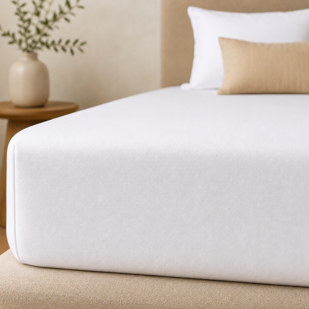 MintnGrey Microfibre Bedsheet - White
