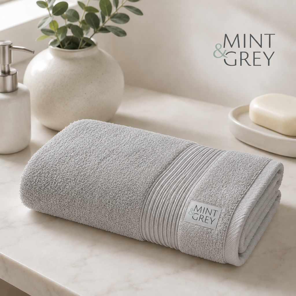 MintnGrey Luxury Cotton Hand Towel 550 GSM | Light Grey