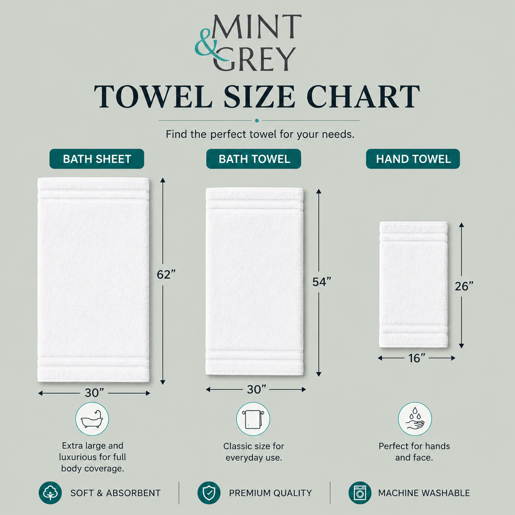 MintnGrey Luxury Cotton Towel Set - White