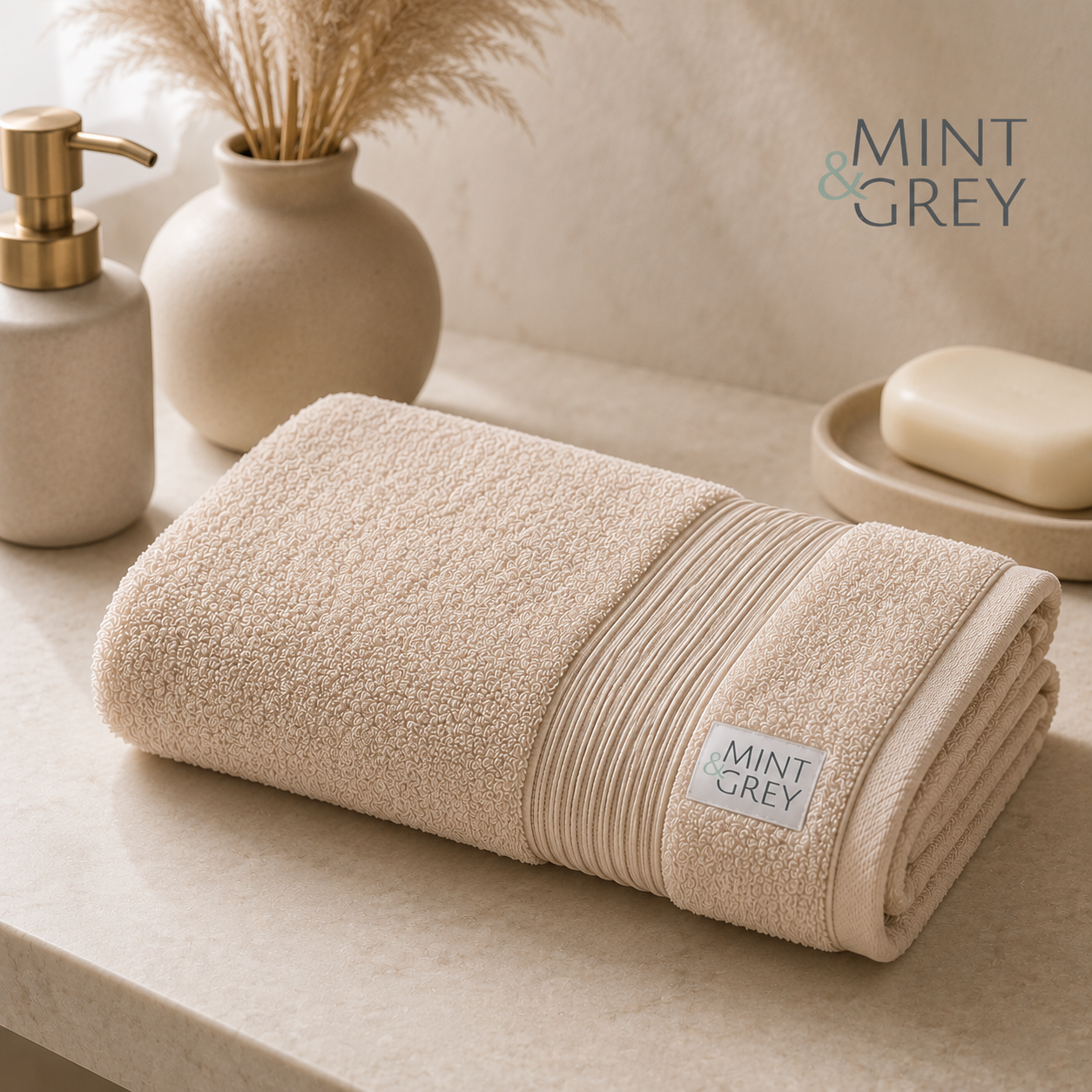 MintnGrey Luxury Cotton Hand Towel 550 GSM | Skin