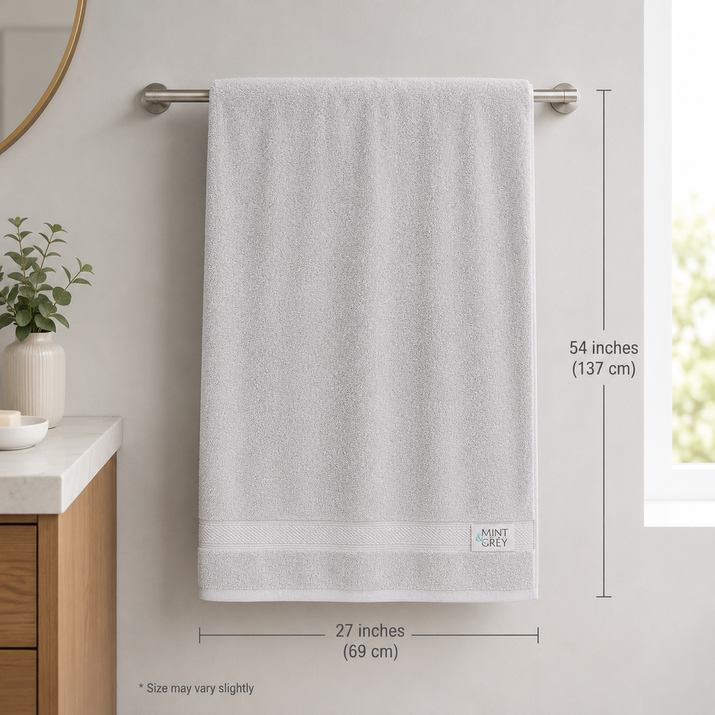 MintnGrey Luxury Cotton Towel 550 GSM | Light Grey