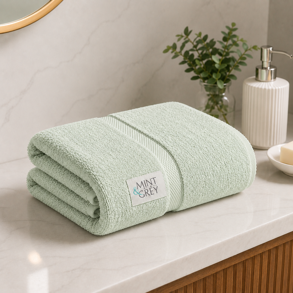 MintnGrey Luxury Cotton Towel 550 GSM | Light Green