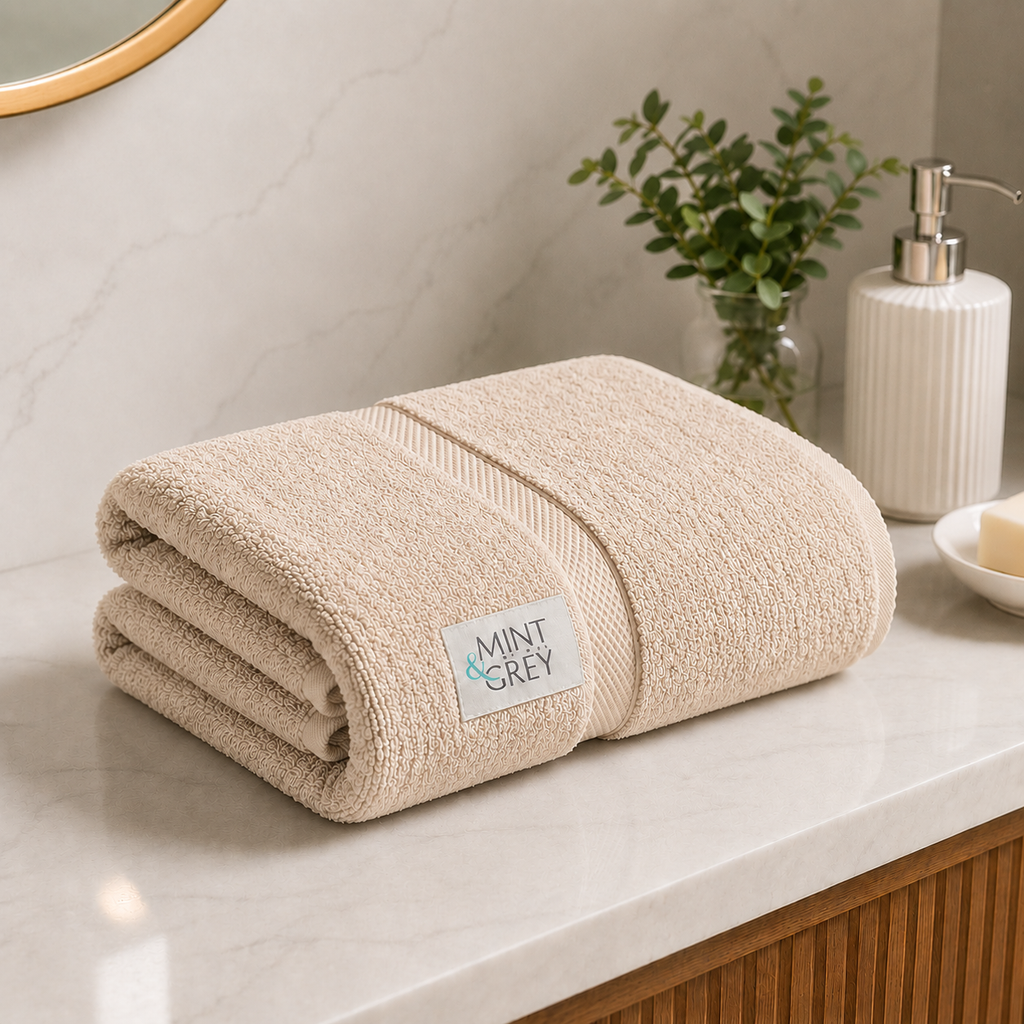 MintnGrey Luxury Cotton Towel 550 GSM | Beige